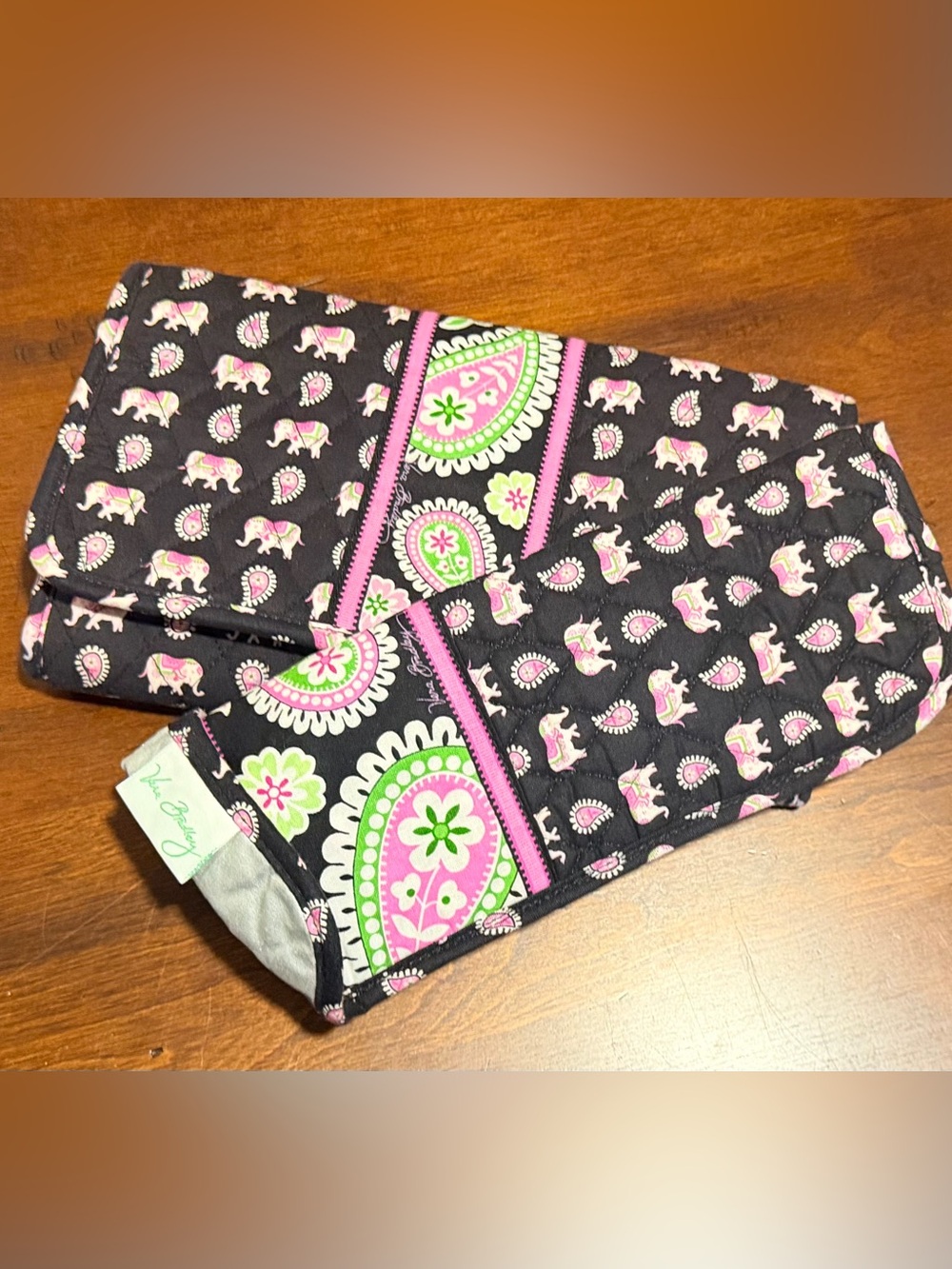 Vera Bradley RARE Retired Pink Elephant design CD/DVD case & Hot Iron pouch